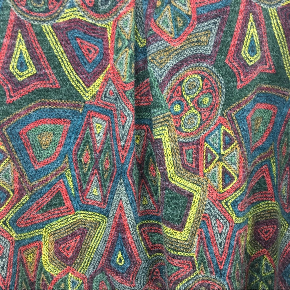 Damee Inc Mosaic Swing Coat Sz Medium Multicolor Pockets Lined Boho Artsy - Picture 10 of 14